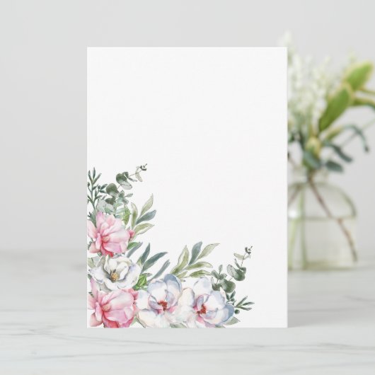 Leeg voeg uw eigen bericht toe magnolia blush wit kaart (Staand voorkant)