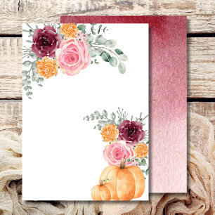 Leeg Voeg Uw Eigen Herfst Pompoen Burgundy Roze Kaart