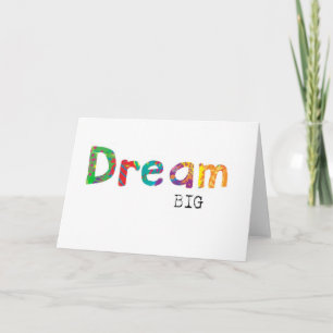 leeg wenskaart kleurrijk tekstontwerp Dream big Kaart