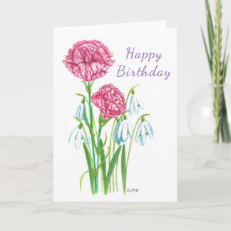 Leeg Wenskaart met de geboortebloemen van Januari Kaart