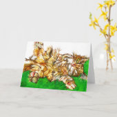 Leeg Wenskaart: Tabby Cat Kaart (Gele Bloem)