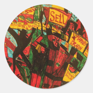 leegverkopers ronde sticker
