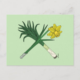 Leek en Daffodil Crossed Briefkaart