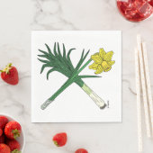 Leek en Daffodil Crossed Servet (Insitu)