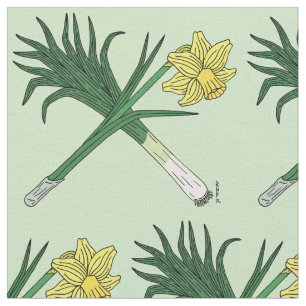 Leek en Daffodil Crossed Stof