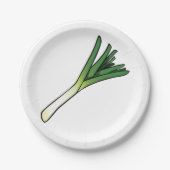 Leek Vegetable Papieren Bordje (Voorkant)
