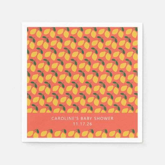  leemons Oranje aangepast Baby shower Servet (Voorkant)