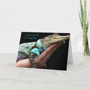 Leen een Hand Alligator Wenskaart Kaart