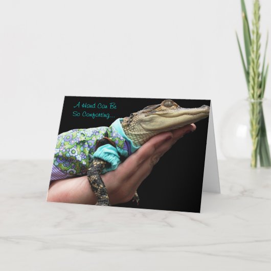 Leen een Hand Alligator Wenskaart Kaart (Voorkant)