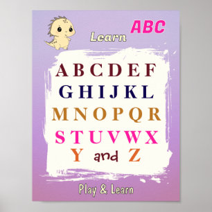 Leer ABC met Dino Poster