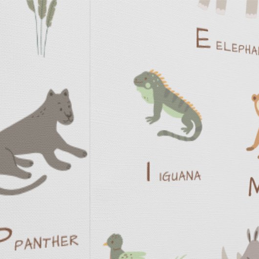 Leer ABC Wild Animals Fun Behang (Zoom)