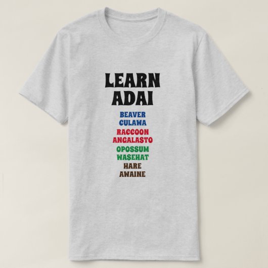 Leer Adai - Bever, Wasbeer, Opossum, Haas T-shirt (Design voorkant)