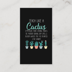 Leer als een cactus-leraar terug naar school visitekaartje
