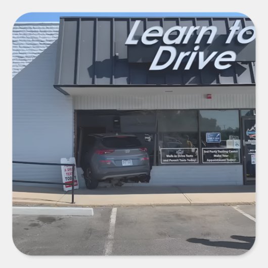 "Leer autorijden" Demotivationele Sticker (Voorkant)