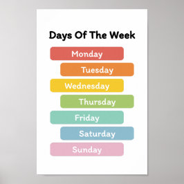 Leer de dagen van de week poster