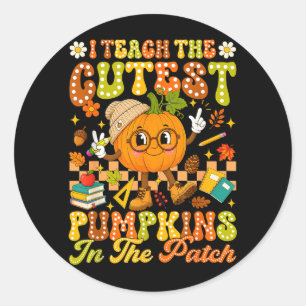 Leer de leukste pompoen in de patch herfst ronde sticker