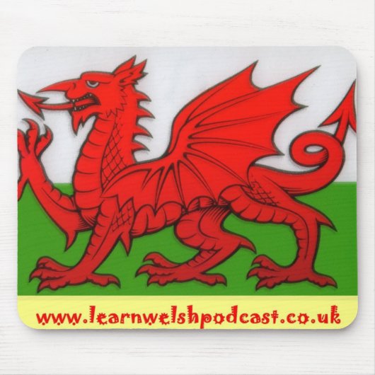 Leer de Welsh Podcast Mouse Mat Muismat (Voorkant)
