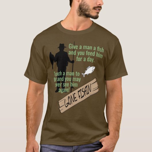 Leer een Man aan Fish Funny T-Shirt (Voorkant)