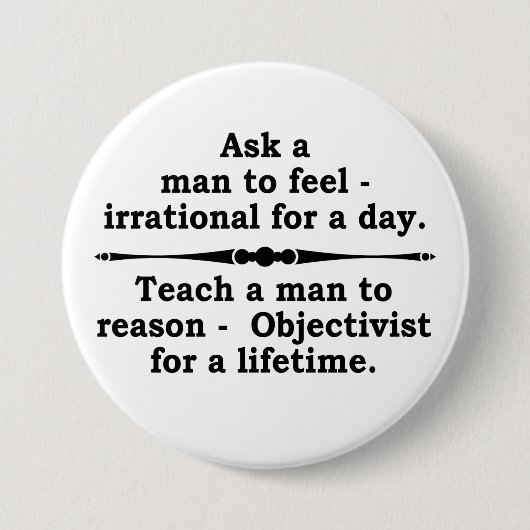 Leer een man... knoop ronde button 7,6 cm (Voorkant)