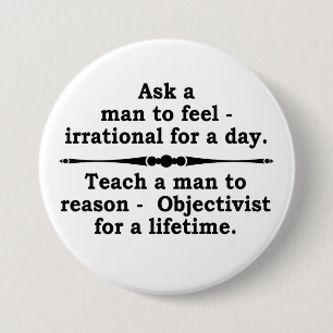 Leer een man... knoop ronde button 7,6 cm
