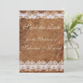 Leer en Lace sparen de Datum Save The Date (Staand voorkant)