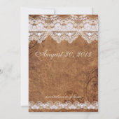 Leer en Lace sparen de Datum Save The Date (Achterkant)