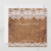  Leer en Lace sparen de Datum Save The Date (Achterkant)