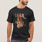 Leer Es Poder Groovy Spaans leraar Bilingual Mae T-shirt (Voorkant)