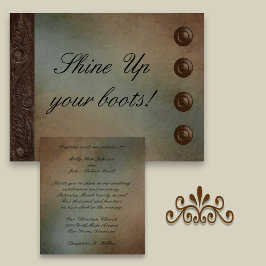 Leer (faux) en Turquoise Shine Up Your Boots Kaart