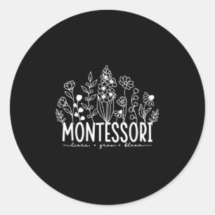 Leer groeien Bloom Wildflowers Waardering Montesso Ronde Sticker