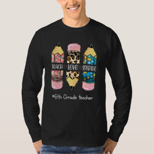 Leer Inspire Liefde Potlood Luipaard Leuk 6e Graad T-shirt