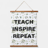 Leer Inspireren Herhaal Klaslokaal Muur Hangend Wandkleed (Voorkant)