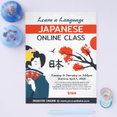 Leer Japans Taalklasse Flyer Sjabloon (Enkel)