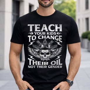 Leer je kinderen hun olie te vervangen Conservatie T-shirt