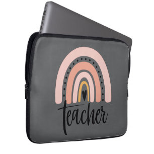 Leer Leraar Liefde Inspireren Cadeau Regenboog Laptop Sleeve