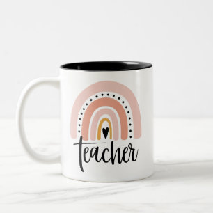 Leer Leraar Liefde Inspireren Cadeau Regenboog Tweekleurige Koffiemok