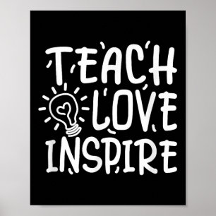 Leer, liefde, inspiratie, leraar, terug naar schoo poster