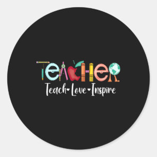 Leer Liefde Inspireer Leraar Waardering Byck naar  Ronde Sticker