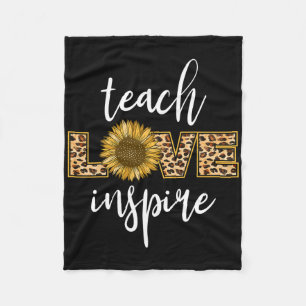Leer Liefde Inspireren Grappige Luipaard Zonnebloe Fleece Deken