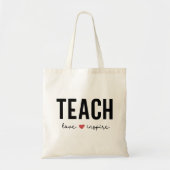 Leer Liefde Inspireren Hart Juffrouw Dag Tote Bag (Voorkant)