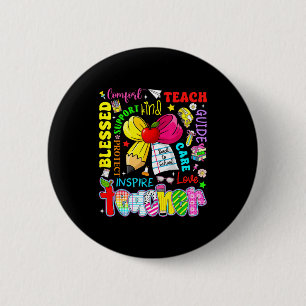 Leer Liefde Inspireren Leraar Kinderen Potlood Boo Ronde Button 5,7 Cm