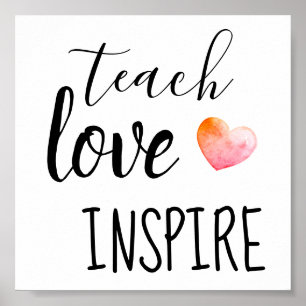 Leer Liefde Inspireren Leraren Poster