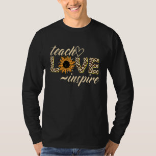 Leer Liefde Inspireren Mooie Zonnebloem Luipaard J T-shirt