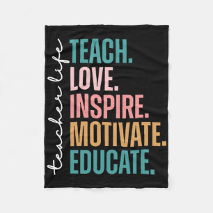 Leer Liefde Inspireren Motiveren Terug naar School Fleece Deken