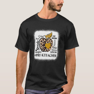 Leer liefde inspireren Pre K leraar Leopard terug  T-shirt