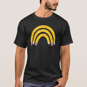 Leer Liefde Inspireren Regenboog Potlood Leraar Te T-shirt