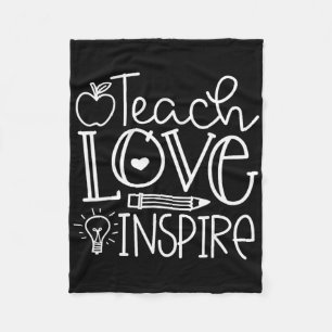 Leer Liefde Inspireren Retro Leraar Kinderen Ck Na Fleece Deken