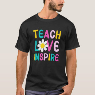 Leer Liefde Inspireren Retro Lerares Dames Basison T-shirt