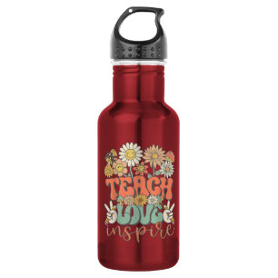 leer liefde inspireren retro terug naar school waterfles