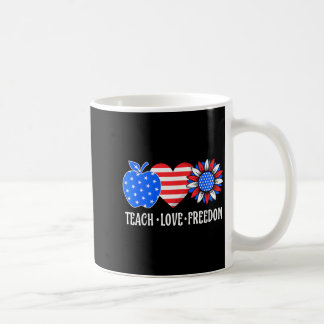 Leer Liefde Vrijheid VS Vlag Patriottische Leraar  Koffiemok